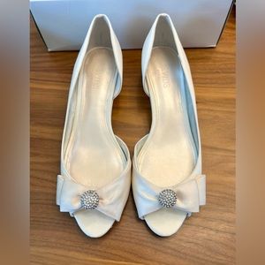 COPY - Low wedge ivory bridal or special occasion shoe